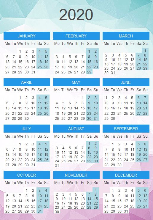 Calendar in R with background image