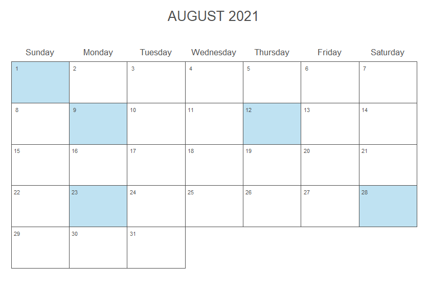 Add color to the days of a calendar plot in R