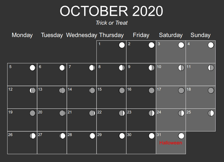 calendar made with the calendR package