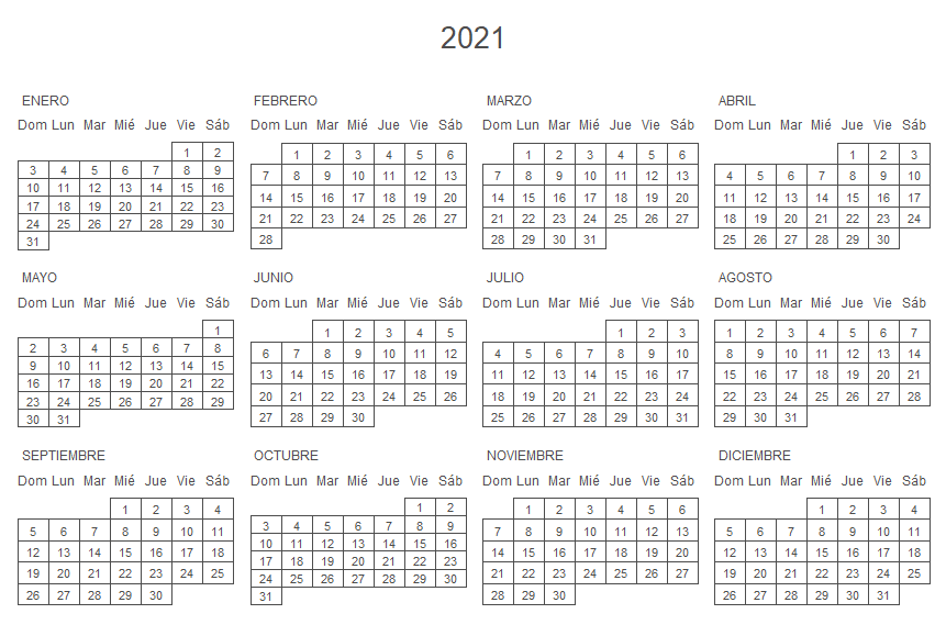 Calendario en R con el paquete calendR