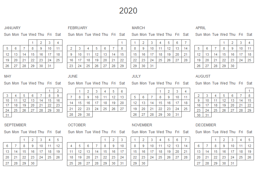 Yearly calendar plot in R