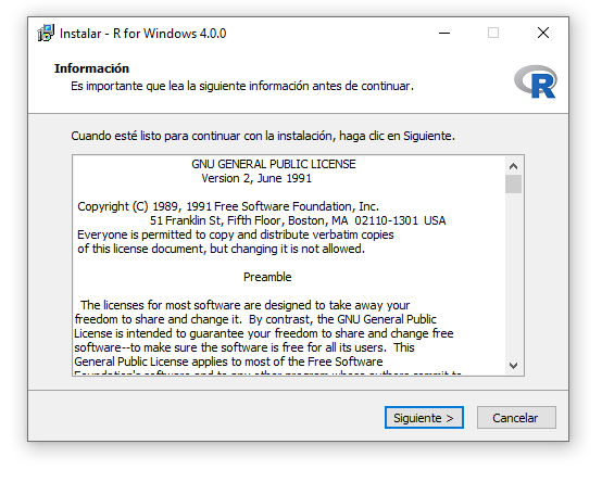 Instalación de R en Windows