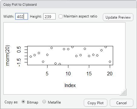 Copy plot to Clipboard in RStudio